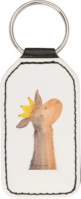 Produktbild von Mr. & Mrs. Panda schlüssel anhänger Lamakopf König - Weiß - Geschenk, für, Papa, Alpaka, Taschenanhänger, Freundin, schlüsselbund, Lamas, Schlüsselanhänger Mit Spruch