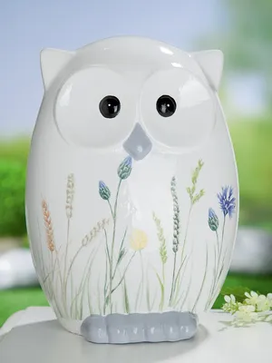 Produktbild von Gilde Keramik Eule  " Wildblume "  VE 2 20655