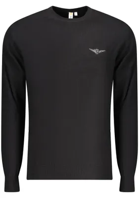 Produktbild von Schwarzes Herren Sweatshirt mit Stickerei und Rundhalsausschnitt