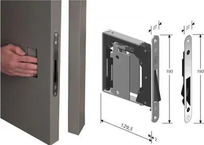 Produktbild von BONAITI B-NO HA Mini-Magnetschloss mit Öffnungsplatte, Modell 937 für WC mit verstellbarer Platte, Chrom satiniert - Montage ohne Griff