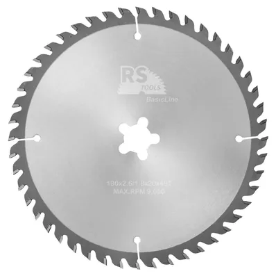 Productafbeelding van RStools HM cirkelzaag BasicLine Ø190 x 2,6 x FF mm. T=48 wisseltand (FastFix)
