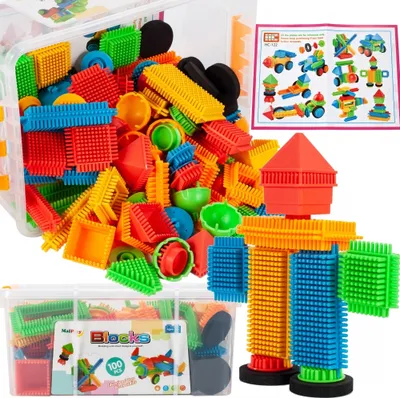 Immagine prodotto di Malplay blocchi di costruzione waffle blocchi 100 pezzi giocattolo educativo blocchi di costruzione giocattolo costruzione creatività regalo per i bambini da 3 anni ragazzi ragazze