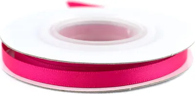 6mm breites, 10m langes, doppelseitig glänzendes Satinband in Magenta - Pink auf Rolle. Perfekt für Bastelprojekte und Geschenkverpackungen
