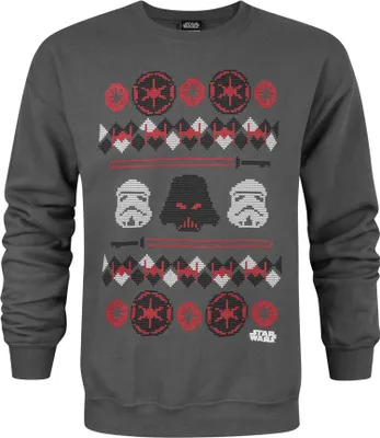 Produktbild von Pánský vánoční svetr Star Wars s norským vzorem Darth Vader NS4108 (S) (dřevěné uhlí)