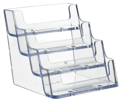 Produktbild von Visitenkartenständer Querformat Visitenkartenhalter 4 Etagen transparent