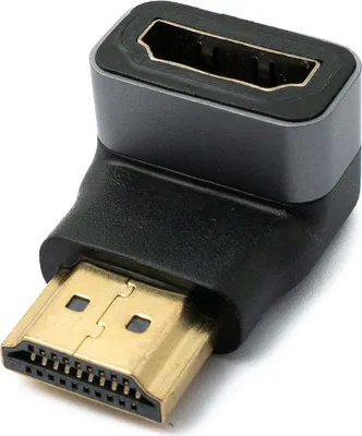 Produktbild von SYSTEM-S HDMI Adapter 4K Standard Stecker zu Buchse Winkel Kabel in Grau