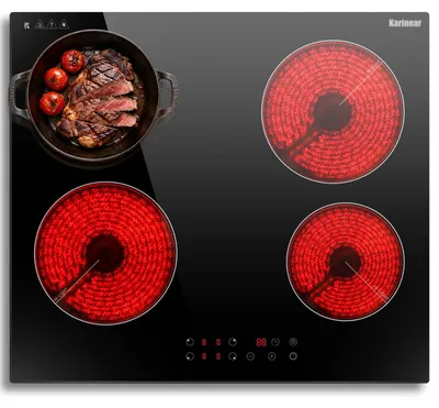 Keramik-Kochfeld 4 Platten 6000W, 60 cm, Touch, Timer