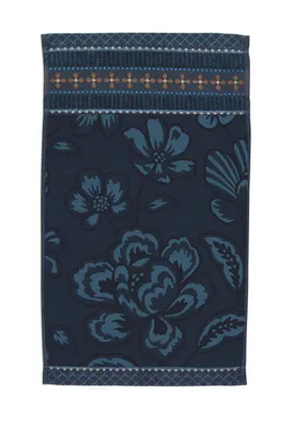 Produktbild von Pip Studio 3er Set Gästehandtuch Jasmin Jacquard Farbe Dark Blue Größe 30x50 cm