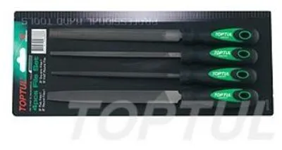 Produktbild von 4-teiliger Feilen-Satz GBAR0401, Halbrund-, Rund-, Vierkant- & Flachstumpffeile