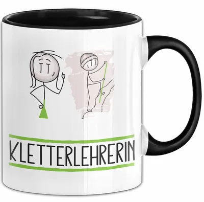 Produktbild von Geschenk für Kletterlehrerin Tasse Lustige Geschenkidee Geburtstag Ich Bin Kletterlehrerin Ich Darf Das (Schwarz)