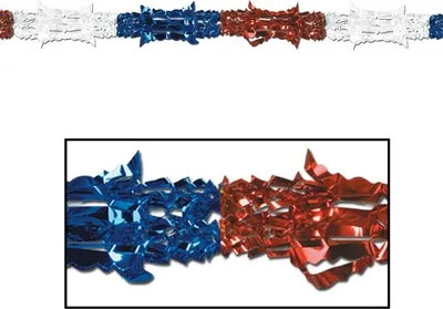Produktbild von Metallic Girlande rot, blau, weiss