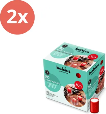 Imagen del producto de Bolsius - Horeca Relight - Recambio - 64/52 - 80 unidades por paquete - Rojo - Paquete económico - 160 unidades - 2 paquetes