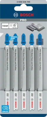 Immagine prodotto di PRO Tubi e profili in metallo T321AF Lama per seghetto alternativo, 132 mm, 5 pz.