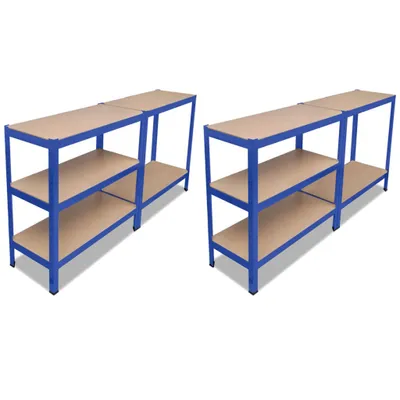 Produktbild von vidaXL 2 x Regal Lagerregal Steckregal Metallregal Kellerregal Blau