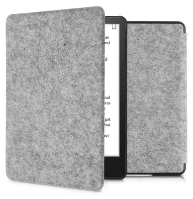 Produktbild von kwmobile Hülle kompatibel mit Amazon Kindle Paperwhite 11. Generation 2021 - Filz Stoff eReader Schutzhülle Cover Case - Hellgrau