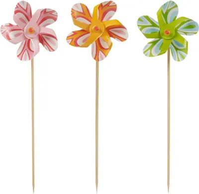 Produktbild von Papstar Deko Picker Partypicker Windmühle Höhe 17.5cm 50 Stück