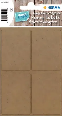 Produktbild von HERMA 15750, Braun, Rechteck, Permanent, Universal, Papier, 4 Stück(e)