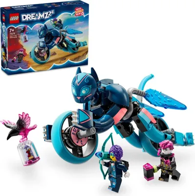 Produktbild von LEGO DREAMZzz 2-in-1 Zoeys Katzenmotorrad, Geschenk für Kinder ab 7 Jahren, Tierfigur zum Umbauen, Spielzeugmotorrad, Fantasy-Spielset für Jungen und Mädchen 71479