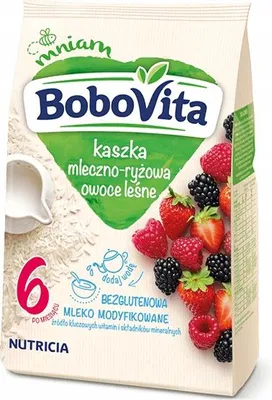 Obrázok produktu pre Kaszka mleczno-ryżowa o smaku owoców leśnych dla dzieci po 6 miesiącu 230 g
