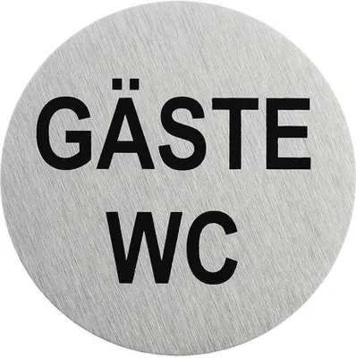 Zdjęcie produktu dla Aluminiowa tabliczka na drzwi "Gäste WC" Ø75mm