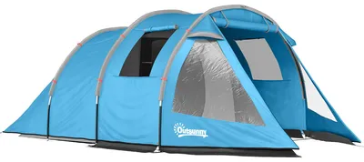 Produktbild von Campingzelt Trekkingzelt Zelt, wetterbeständig, 2 Räume,  475 x 264  cm Breite x 172, Blau