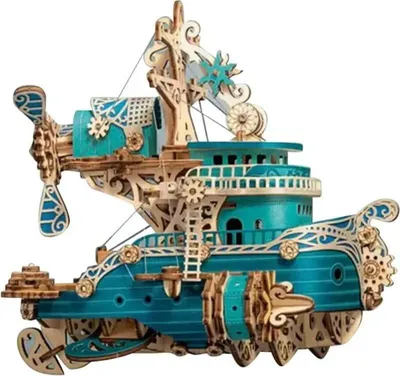 Produktbild von 3D Puzzle, Schiff der Träume, blau, HC, Holz, 102 Teile
