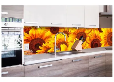 Produktbild von Küchenrückwand Folie selbstklebend SONNENBLUMEN 260 x 60 cm - Klebefolie - Dekofolie - Spritzschutz für Küche -