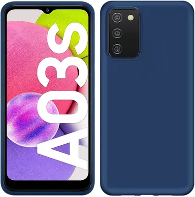 Immagine prodotto di Custodia per Samsung Galaxy A03s, custodia protettiva in silicone morbido in gomma liquida blu