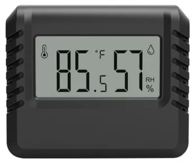 Produktbild von Thermometer-Hygrometer für den Innenbereich, Raumthermometer mit Feuchtigkeitsmesser und Temperatur-/Feuchtigkeitssensor, schwarz