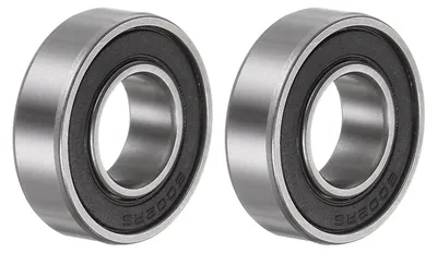 Rillenkugellager 6002-2RS, 2 Stück, 15x32x9 mm, Chromstahl