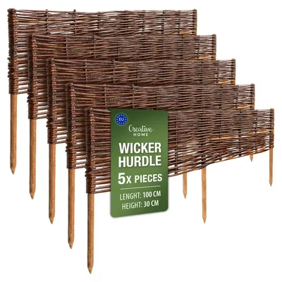 Produktbild von Creative Home Beeteinfassung Weide Weidenzaun 5er Set 100 x 30 cm (+/-1cm)