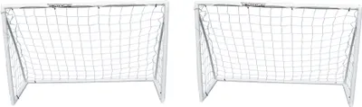 Image de Paire de buts de football - 1,8 x 1,2 m - PVC - blanc