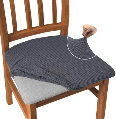 Produktbild von Famanu Stuhlhussen Set von 4 - Hoch elastische Esszimmerstuhlbezüge in Grau