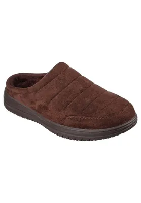 A single brown slipper is shown against a white background.