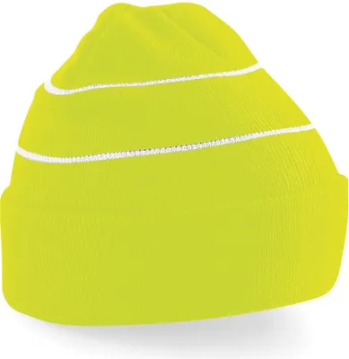 Image de Beechfield Bonnet d'hiver / Bonnet tricoté unie Hi-Vis RW208 (Taille unique) (Jaune fluo)