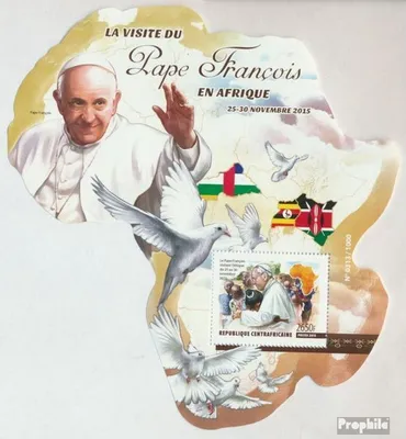 Produktbild von Briefmarken Zentralafrikanische Republik 2015 Mi Block 1383 (kompl. Ausgabe) postfrisch Afrikareise Papst Franziskus
