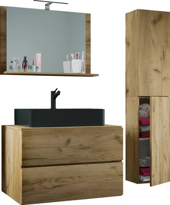 Produktbild von LendasLBL Badmöbelset 4 Teile Eiche Nachbildung.
