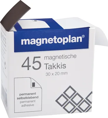 Produktbild von Magnetpads Takkis 15503 selbstklebend 30x20x0,4mm 45 Stück Packung mit 40 Stück