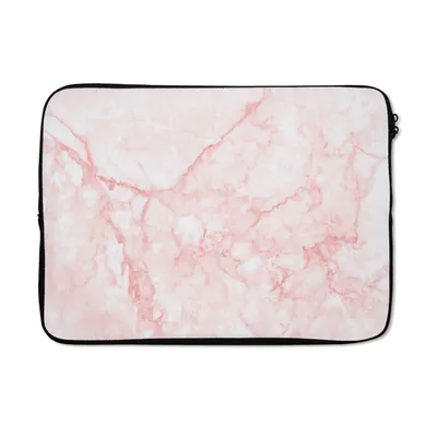 Produktbild von MuchoWow® Laptop Hülle 14 ZollMarmor - Weiß - Rosa - Chic Laptoptasche - Laptoptasche - Stoßsicher - Schutzhaube