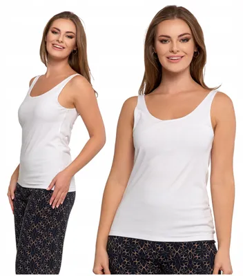 Immagine prodotto di Top da donna - Taglia S - Canotta bianca - Top estivo - Top in modal
