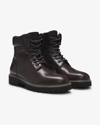 Produktbild von HUGO Draven Herren Schnürstiefel Dunkelbraun Leder Gr. 44 Stiefel Draven_halb_bo