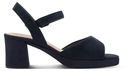 Zdjęcie produktu dla Tamaris Comfort – damskie sandałki skórzane z kwadratowym czubkiem, szeroki krój 8-88309-42, rozmiar: 38 EU, kolor: niebieski