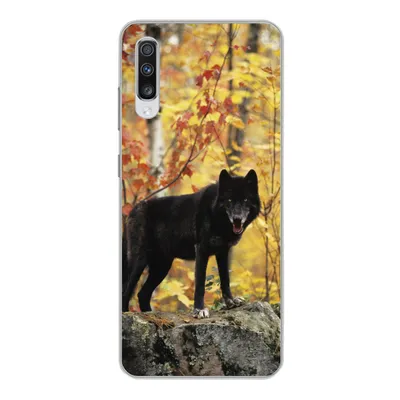 Produktbild von MuchoWow® Handyhülle Schutzhülle Hülle für Samsung Galaxy A70 Wolf - Fels - Baum Silikon Softcase Handy Hülle - Schutzhaube