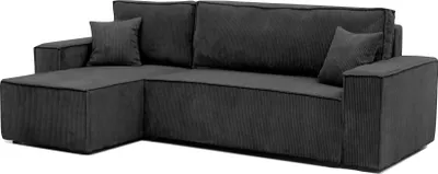Produktbild von GrekPol Ecksofa mit Schlaffunktion Paris Poso Schwarz Universal