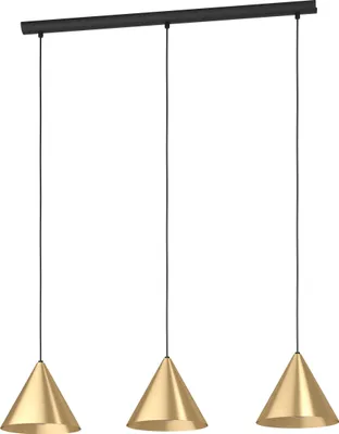 Produktbild von EGLO Pendelleuchte Narices, 3 flammige Hängelampe, minimalistisch, Hängeleuchte aus Metall, Esstischlampe, Wohnzimmerlampe hängend mit E27