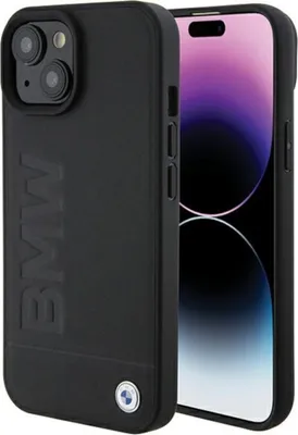 Produktbild von BMW Leder Hot Stamp MagSafe - iPhone 15 Plus Hlle (Schwarz)