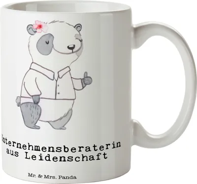 Produktbild von Mr. & Mrs. Panda Kaffeetasse Unternehmensberaterin Leidenschaft - Weiß - Geschenk, Kaffeebecher, Teetasse, Trinkbecher, keramik, Tasse