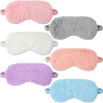 Produktbild von Schlafmasken für Mädchen, Plüsch, 6 Stück, 6 Farben, für Nickerchen