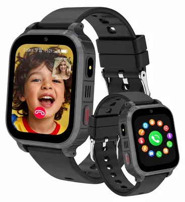 Produktbild von Smartwatch Kinder GPS SOS 4G Videoanruf Schulmodus WiFi Ortung IP68 Schwarz