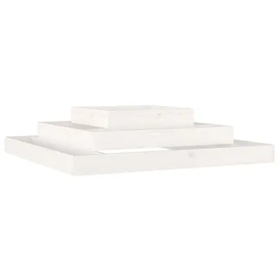 Image de vidaXL Bac à plantes blanc 110x110x27 cm pin massif
